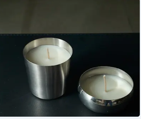 STAINLESS STEEL WIDE CANDLE