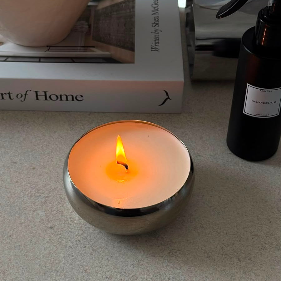 STAINLESS STEEL WIDE CANDLE