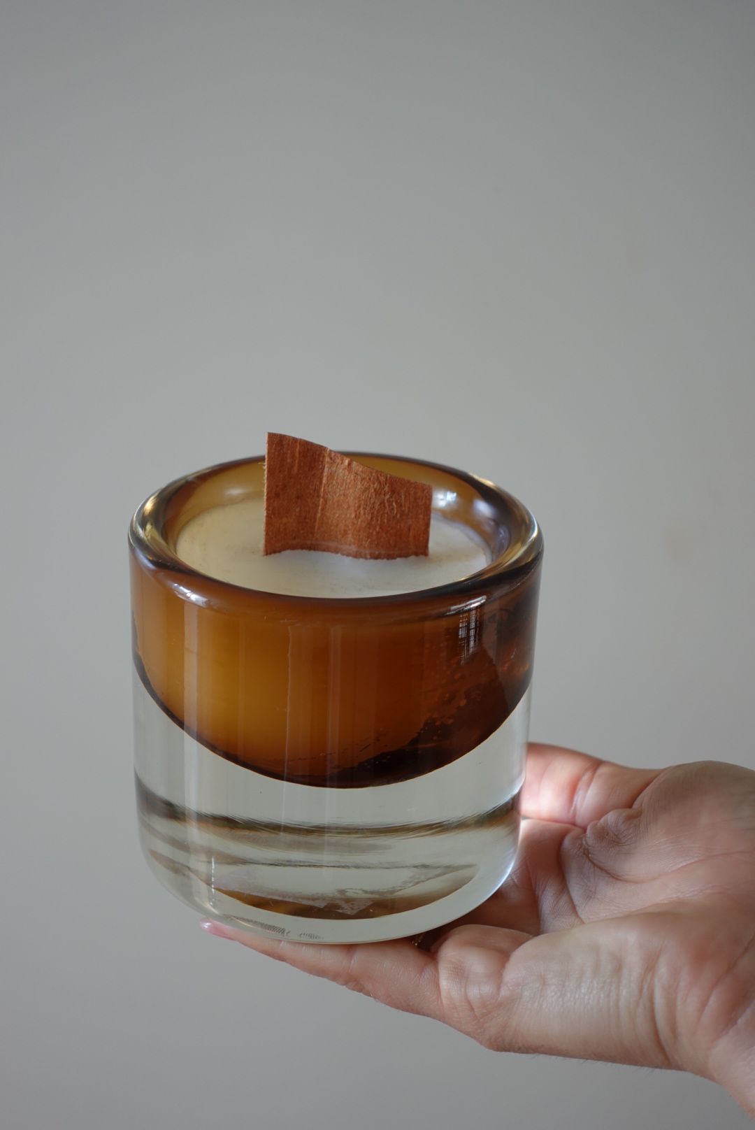 BROWN MURANO GLASS CANDLE